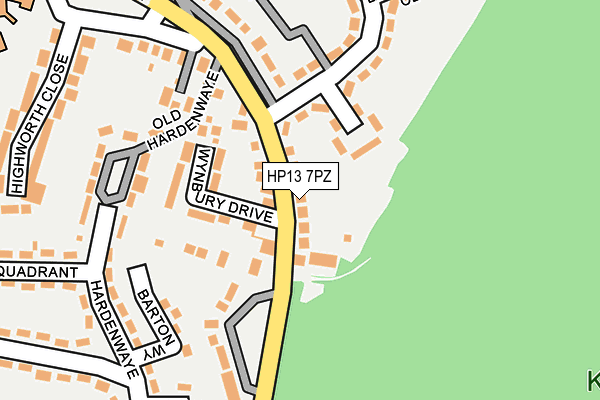HP13 7PZ map - OS OpenMap – Local (Ordnance Survey)