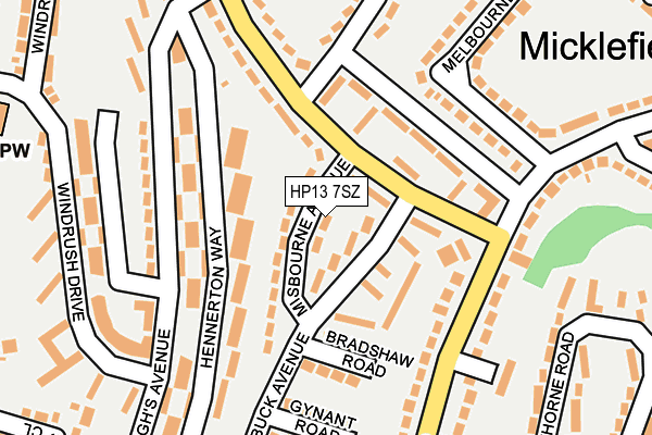 HP13 7SZ map - OS OpenMap – Local (Ordnance Survey)