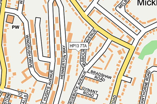 HP13 7TA map - OS OpenMap – Local (Ordnance Survey)