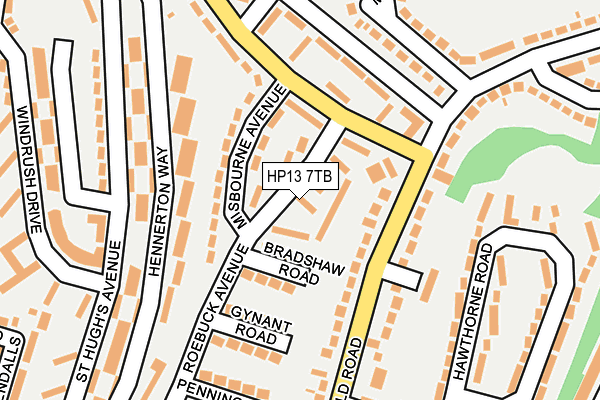 HP13 7TB map - OS OpenMap – Local (Ordnance Survey)