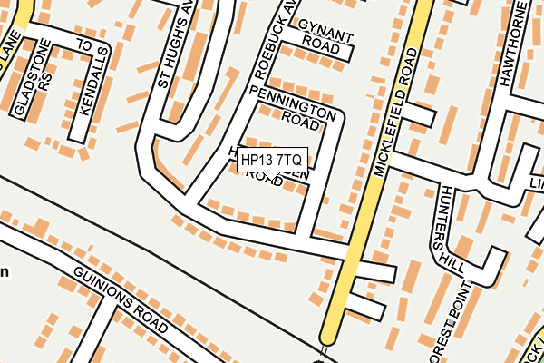 HP13 7TQ map - OS OpenMap – Local (Ordnance Survey)