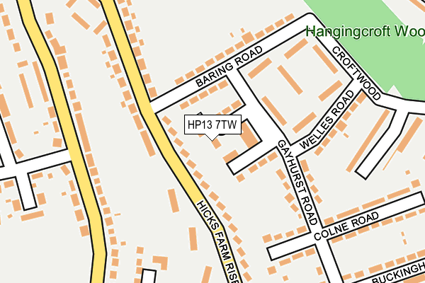HP13 7TW map - OS OpenMap – Local (Ordnance Survey)