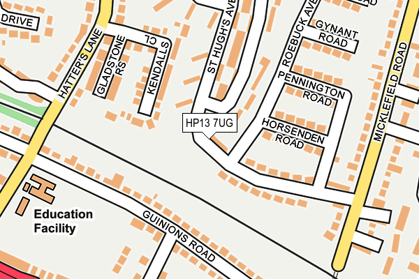 HP13 7UG map - OS OpenMap – Local (Ordnance Survey)