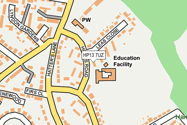 HP13 7UZ map - OS OpenMap – Local (Ordnance Survey)