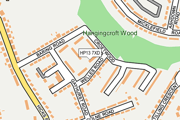 HP13 7XD map - OS OpenMap – Local (Ordnance Survey)