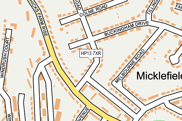 HP13 7XR map - OS OpenMap – Local (Ordnance Survey)