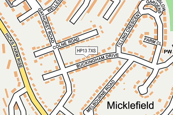 HP13 7XS map - OS OpenMap – Local (Ordnance Survey)