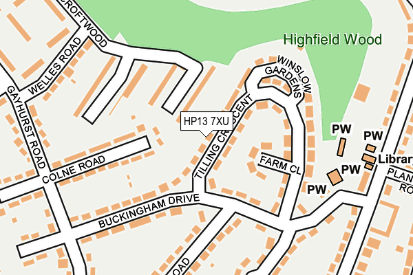 HP13 7XU map - OS OpenMap – Local (Ordnance Survey)
