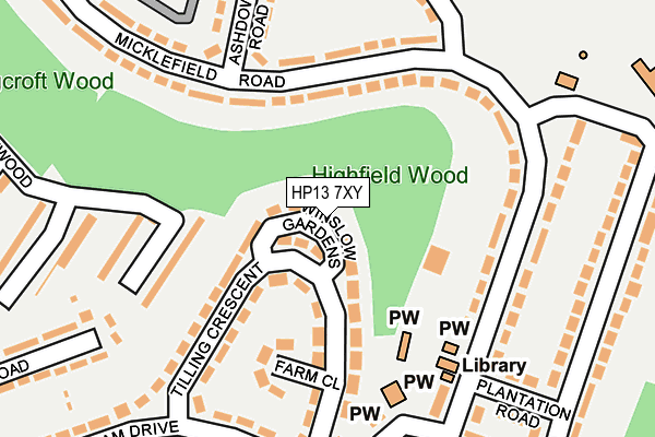 HP13 7XY map - OS OpenMap – Local (Ordnance Survey)