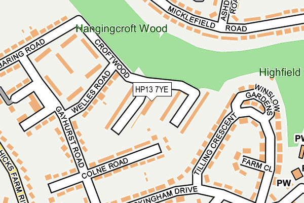 HP13 7YE map - OS OpenMap – Local (Ordnance Survey)