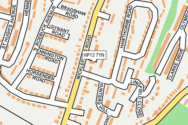 HP13 7YN map - OS OpenMap – Local (Ordnance Survey)