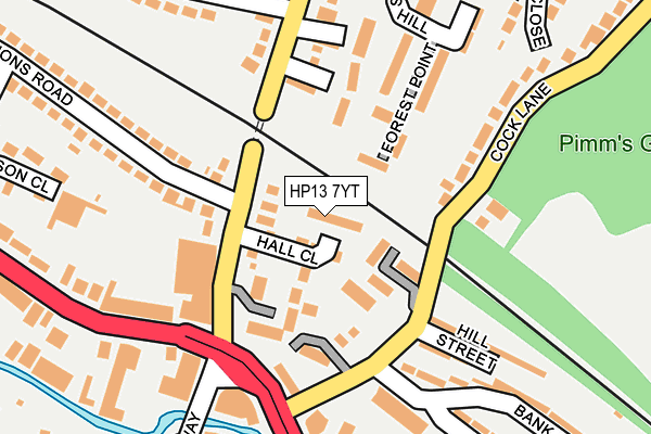 HP13 7YT map - OS OpenMap – Local (Ordnance Survey)