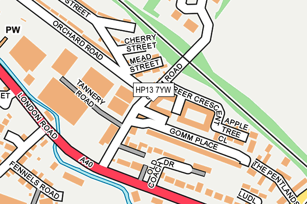 HP13 7YW map - OS OpenMap – Local (Ordnance Survey)