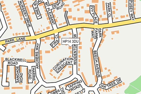HP14 3DU map - OS OpenMap – Local (Ordnance Survey)