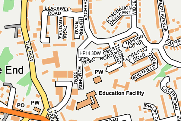 HP14 3DW map - OS OpenMap – Local (Ordnance Survey)