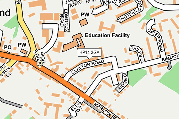 HP14 3GA map - OS OpenMap – Local (Ordnance Survey)