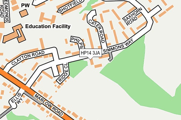 HP14 3JA map - OS OpenMap – Local (Ordnance Survey)