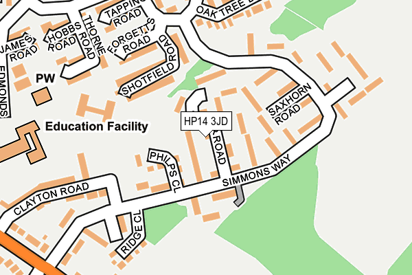 HP14 3JD map - OS OpenMap – Local (Ordnance Survey)