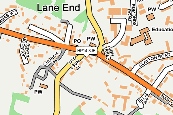 HP14 3JE map - OS OpenMap – Local (Ordnance Survey)
