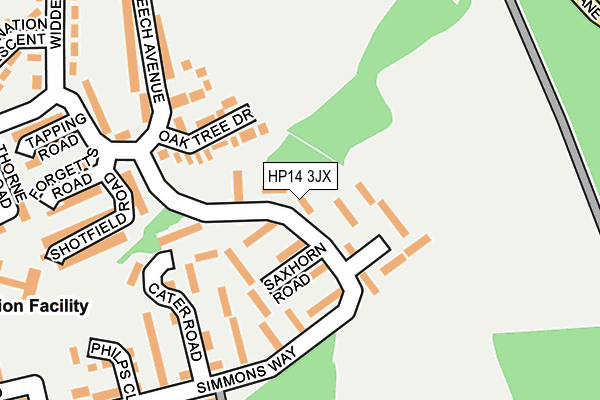 HP14 3JX map - OS OpenMap – Local (Ordnance Survey)