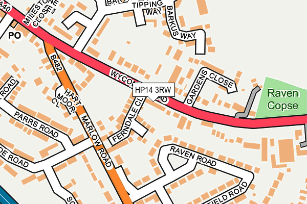 HP14 3RW map - OS OpenMap – Local (Ordnance Survey)