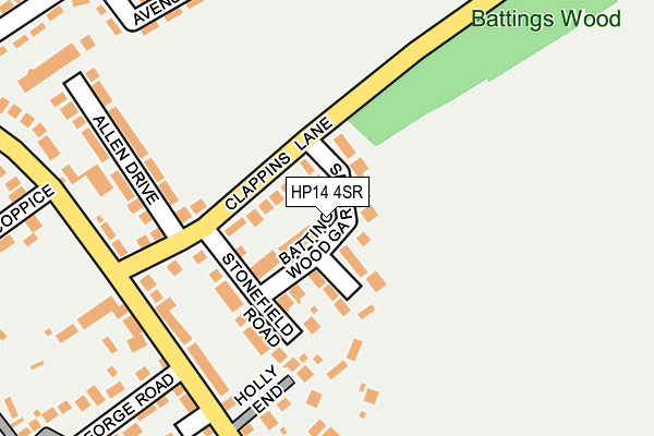 HP14 4SR map - OS OpenMap – Local (Ordnance Survey)