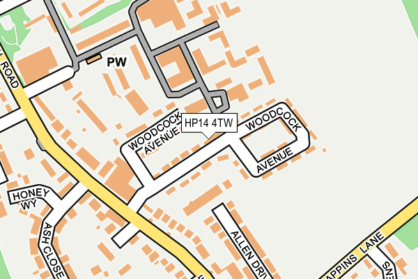 HP14 4TW map - OS OpenMap – Local (Ordnance Survey)