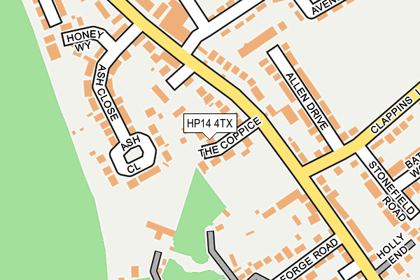 HP14 4TX map - OS OpenMap – Local (Ordnance Survey)