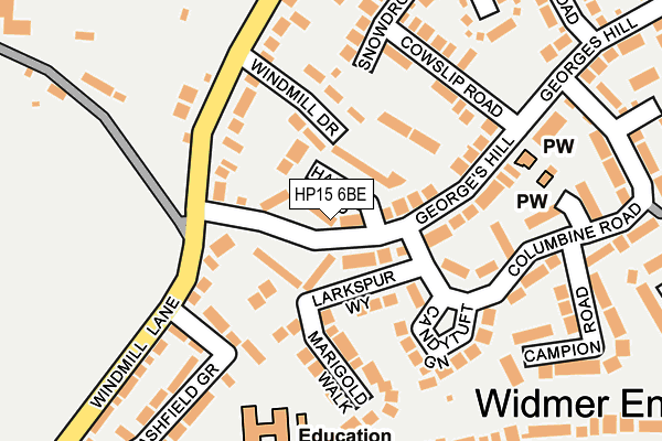 HP15 6BE map - OS OpenMap – Local (Ordnance Survey)