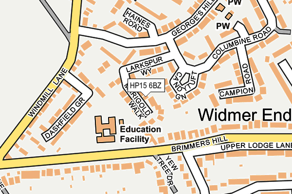 HP15 6BZ map - OS OpenMap – Local (Ordnance Survey)