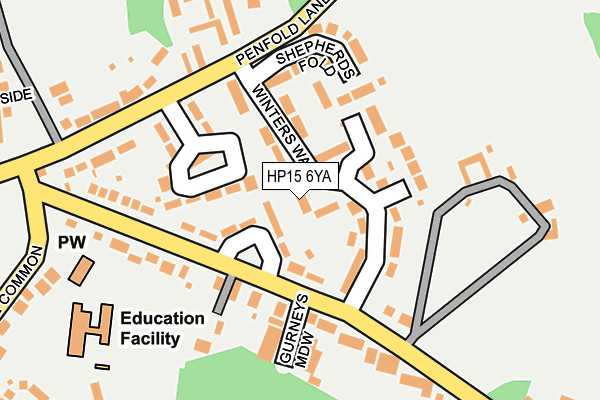 HP15 6YA map - OS OpenMap – Local (Ordnance Survey)
