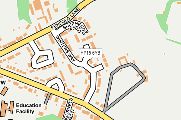 HP15 6YB map - OS OpenMap – Local (Ordnance Survey)