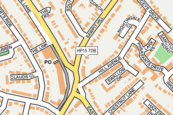 HP15 7DB map - OS OpenMap – Local (Ordnance Survey)