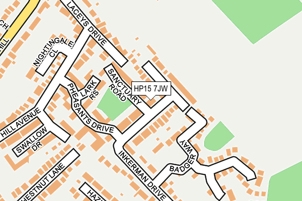 HP15 7JW map - OS OpenMap – Local (Ordnance Survey)