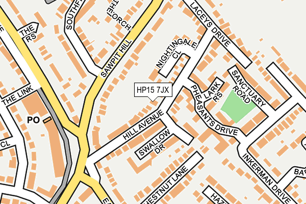HP15 7JX map - OS OpenMap – Local (Ordnance Survey)