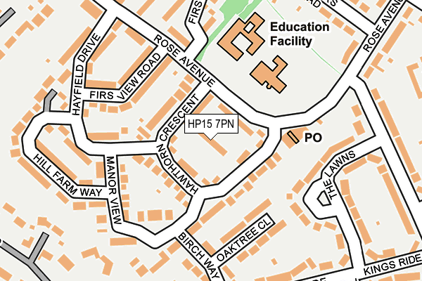 HP15 7PN map - OS OpenMap – Local (Ordnance Survey)