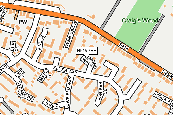 HP15 7RE map - OS OpenMap – Local (Ordnance Survey)