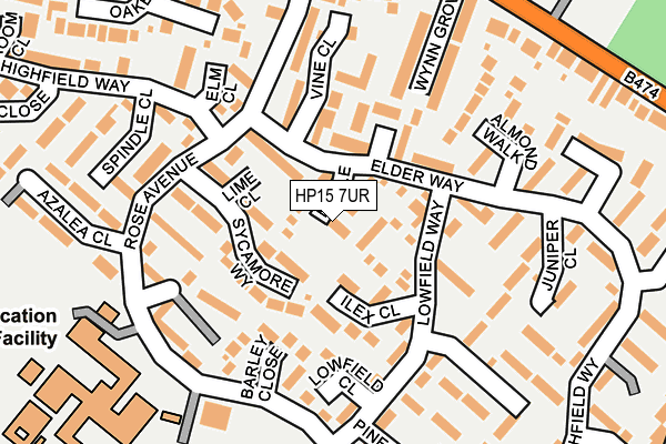 HP15 7UR map - OS OpenMap – Local (Ordnance Survey)