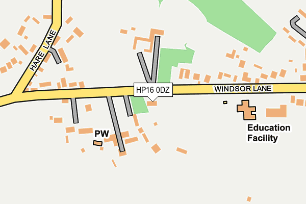 HP16 0DZ map - OS OpenMap – Local (Ordnance Survey)