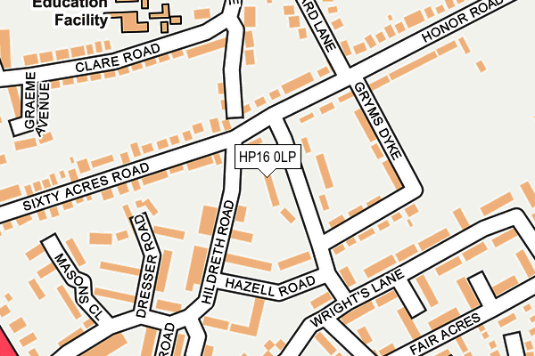 HP16 0LP map - OS OpenMap – Local (Ordnance Survey)
