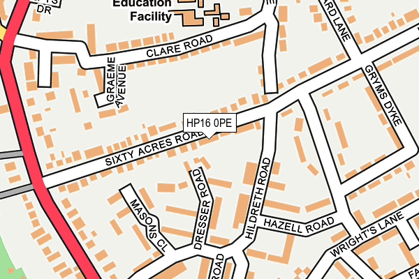 HP16 0PE map - OS OpenMap – Local (Ordnance Survey)