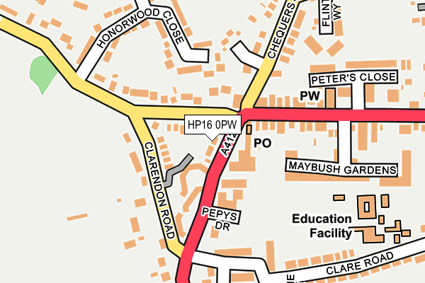 HP16 0PW map - OS OpenMap – Local (Ordnance Survey)