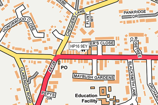 HP16 9EY map - OS OpenMap – Local (Ordnance Survey)