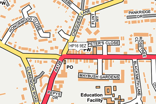 HP16 9EZ map - OS OpenMap – Local (Ordnance Survey)