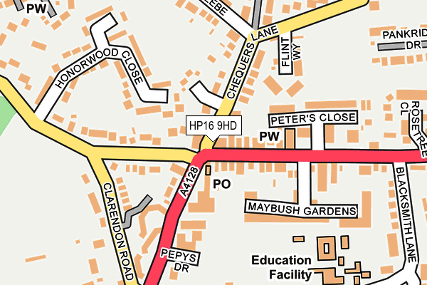 HP16 9HD map - OS OpenMap – Local (Ordnance Survey)