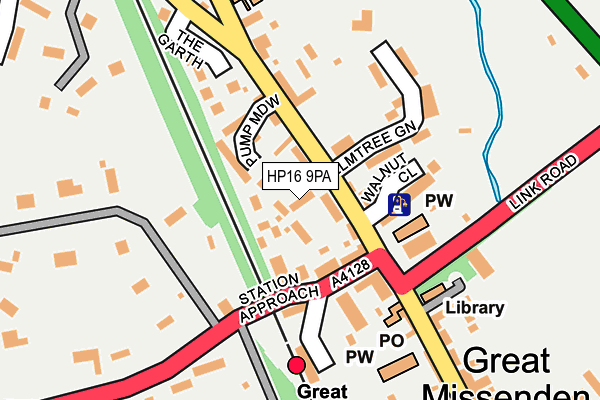 HP16 9PA map - OS OpenMap – Local (Ordnance Survey)