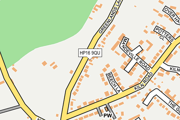 HP16 9QU map - OS OpenMap – Local (Ordnance Survey)