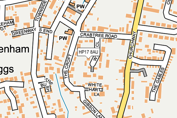 HP17 8AU map - OS OpenMap – Local (Ordnance Survey)