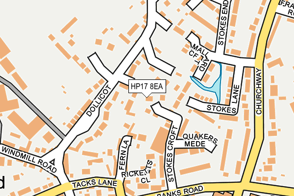 HP17 8EA map - OS OpenMap – Local (Ordnance Survey)