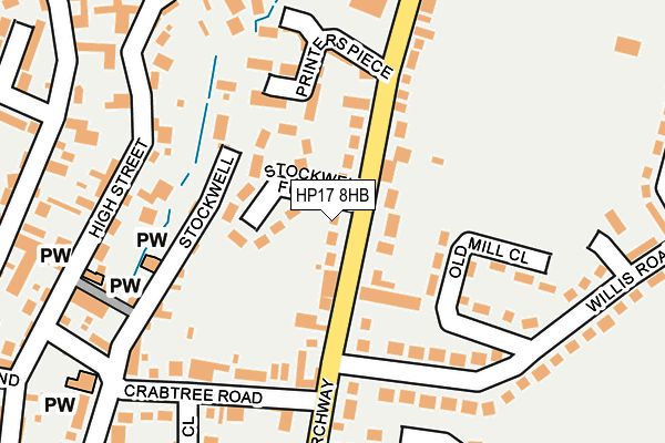 HP17 8HB map - OS OpenMap – Local (Ordnance Survey)